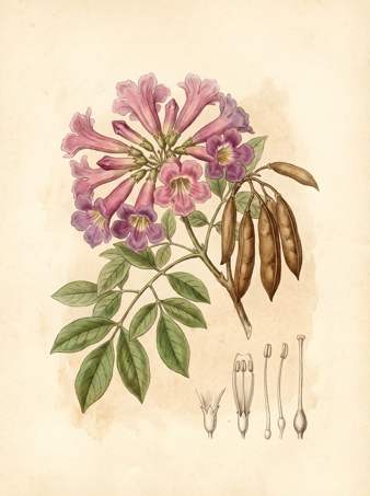 Guayacan trumpet botanical plate